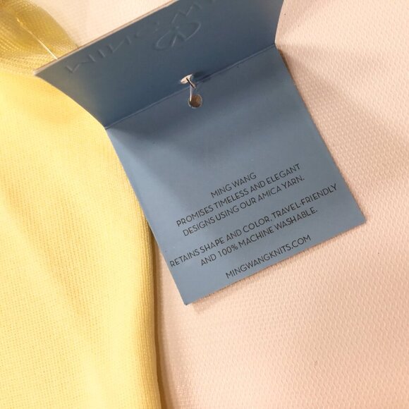 Ming Wang Cardigan Sweater Twin Set NWT Two Piece XL Knit Shell Yellow Black - Picture 14 of 14